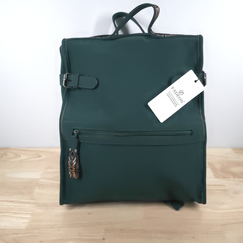 FADEON Green Backpack Geometric Aztec Tribal Flair Faux Leather Laptop Bag NWT